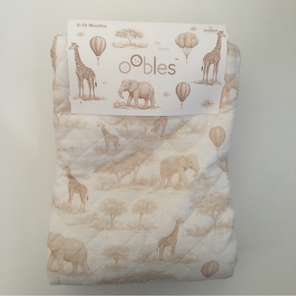 NEW Baby Quilted Muslin Blanket Soft Reverse Animal Theme Print | Oobles